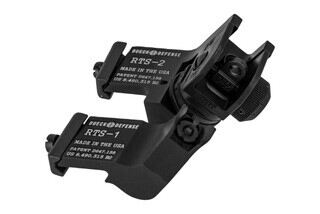 Dueck Defense Rapid Transition 45 degree Offset Iron Sights feature adjustable windage and elevation